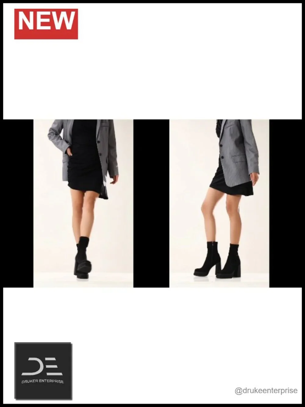 Women's Platform Ankle Booties Round Toe Chunky Block Heel 5 Inch PU Upper